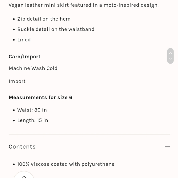 New. free people Cognac faux leather midnight magic mini skirt - Picture 4 of 4